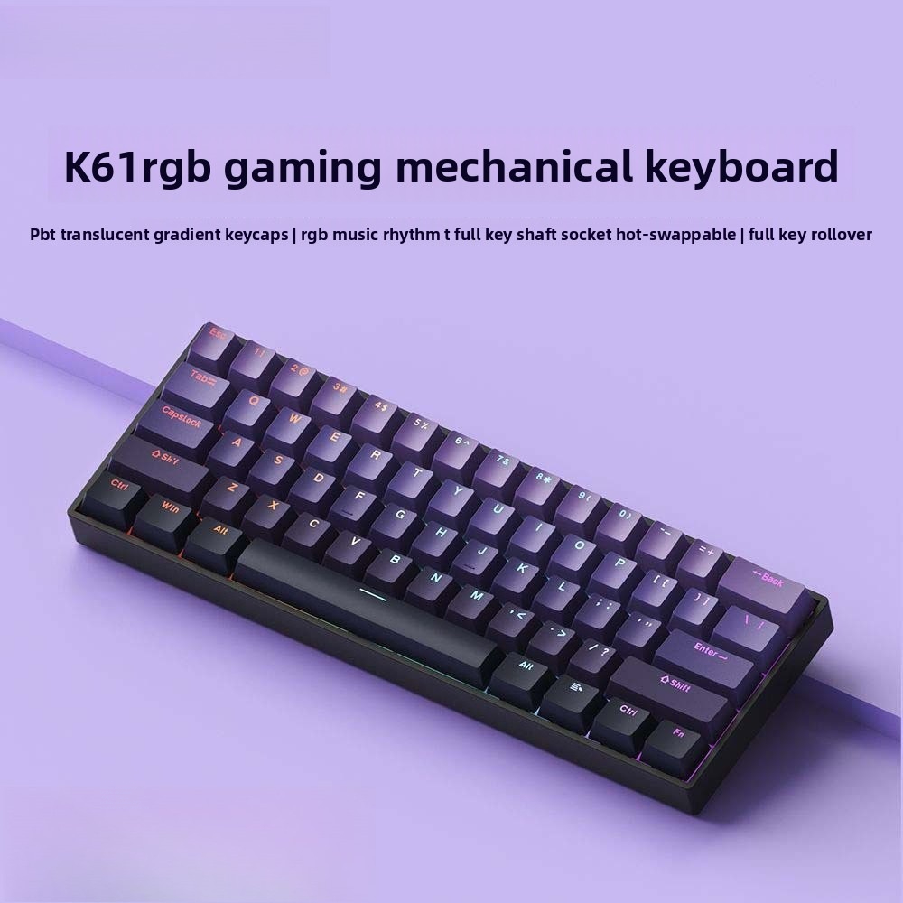 Gaming Keyboard Mobile - Teclado 60% wireless bluetooth 2.4G mechanical