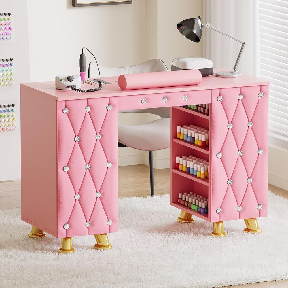 Wrist Rest Wood - Manicure Table Nail Desk w/Dust Collector