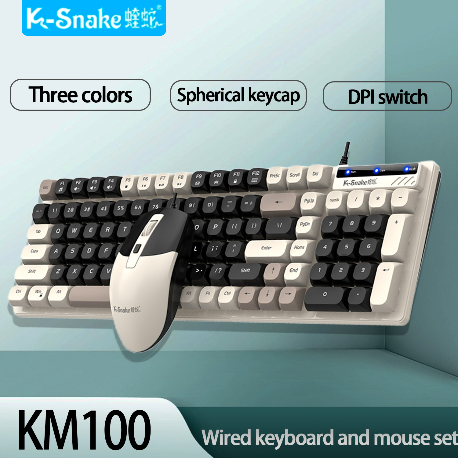 Gaming Keyboard And Mouse For Xbox - K-Snake KM100 Wired Fashion Keyboard and