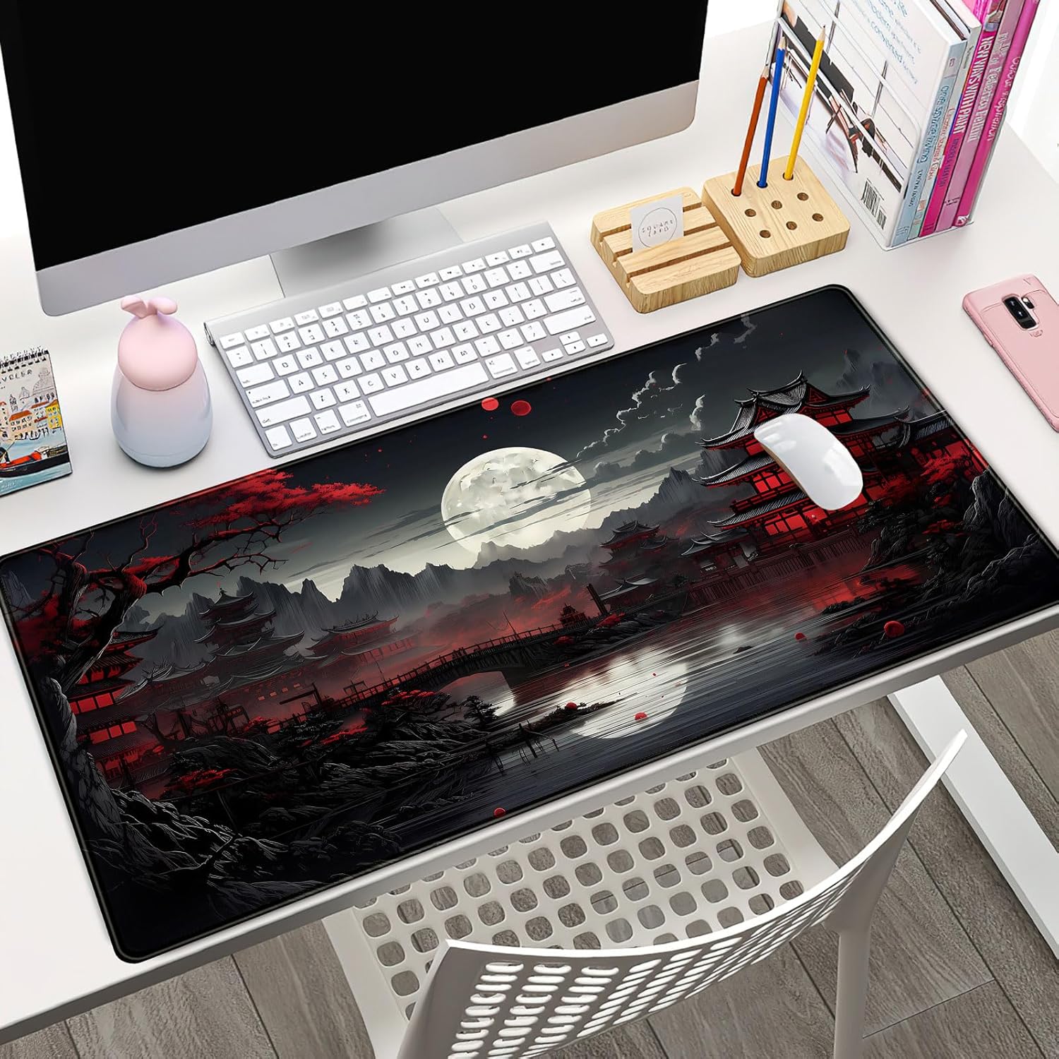 Japanese Desk Mat Riverside Fu - Gaming Keyboard And Mouse ulasan dan harga