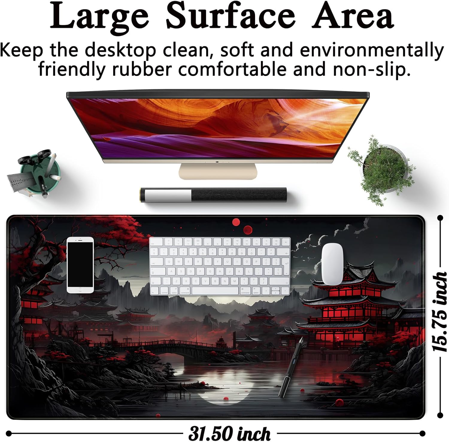 Japanese Desk Mat Riverside Fu - Gaming Keyboard And Mouse ulasan dan harga