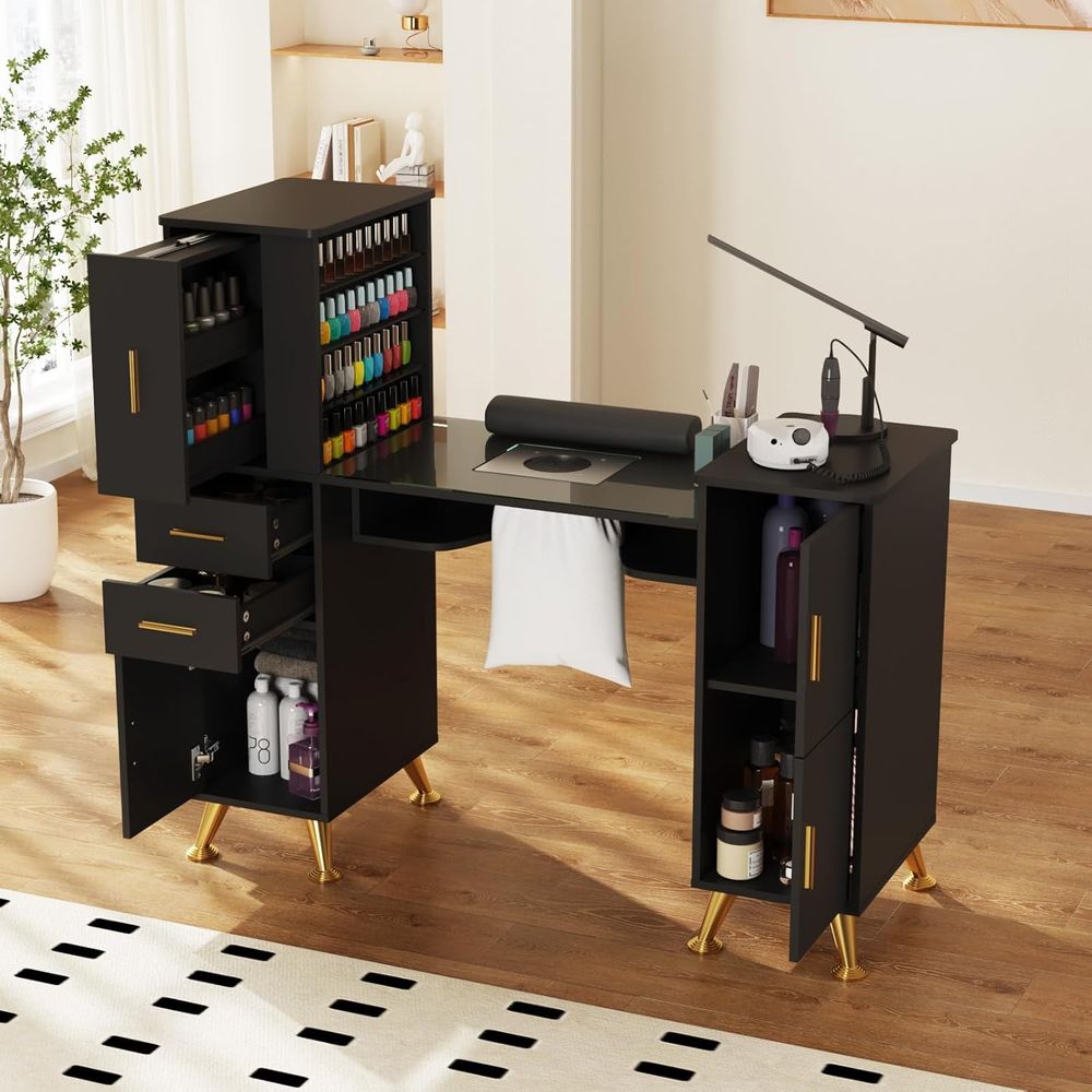 Manicure Table Nail Desk with  - Wrist Rest Wood ulasan dan harga