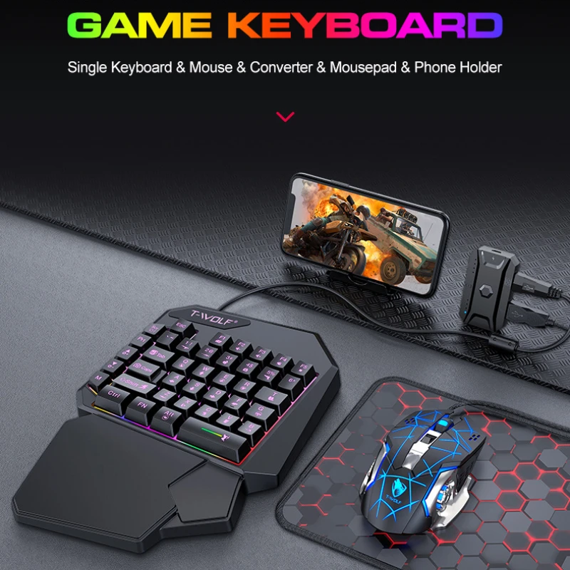 T-WOLF TF900 One Handed Keyboa - Gaming Keyboard Mobile ulasan dan harga