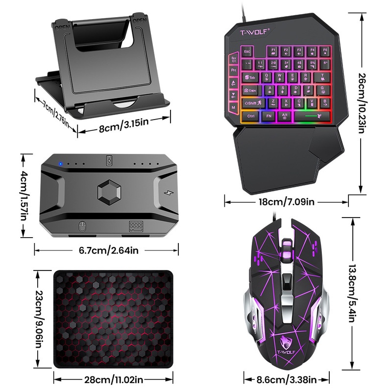 T-Wolf Tf950 5 In 1 One Handed - Gaming Keyboard And Mouse For Xbox ulasan dan harga