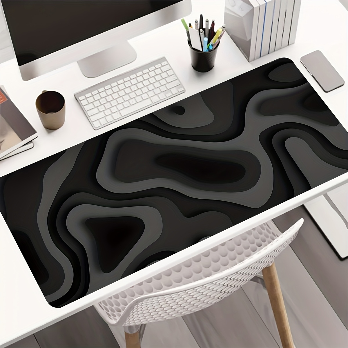 Black Gray Swirl Design Large  - Gaming Keyboard Brand ulasan dan harga
