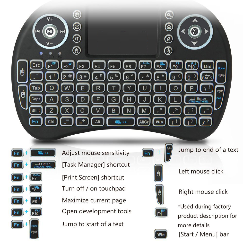 Backlit Mini Wireless Keyboard - Gaming Keyboard Mobile ulasan dan harga