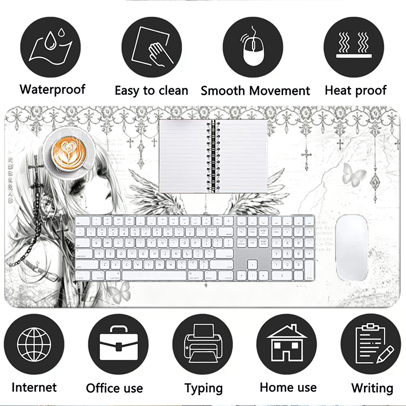 Leather Mousepad Black White A - Gaming Keyboard And Mouse ulasan dan harga