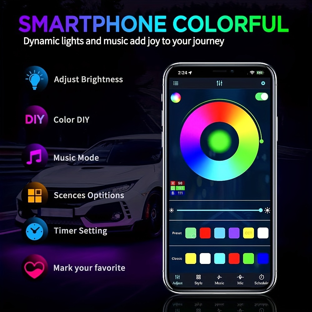 RGB Flexible Car Underglow Lig - Rgb Underglow Strip ulasan dan harga