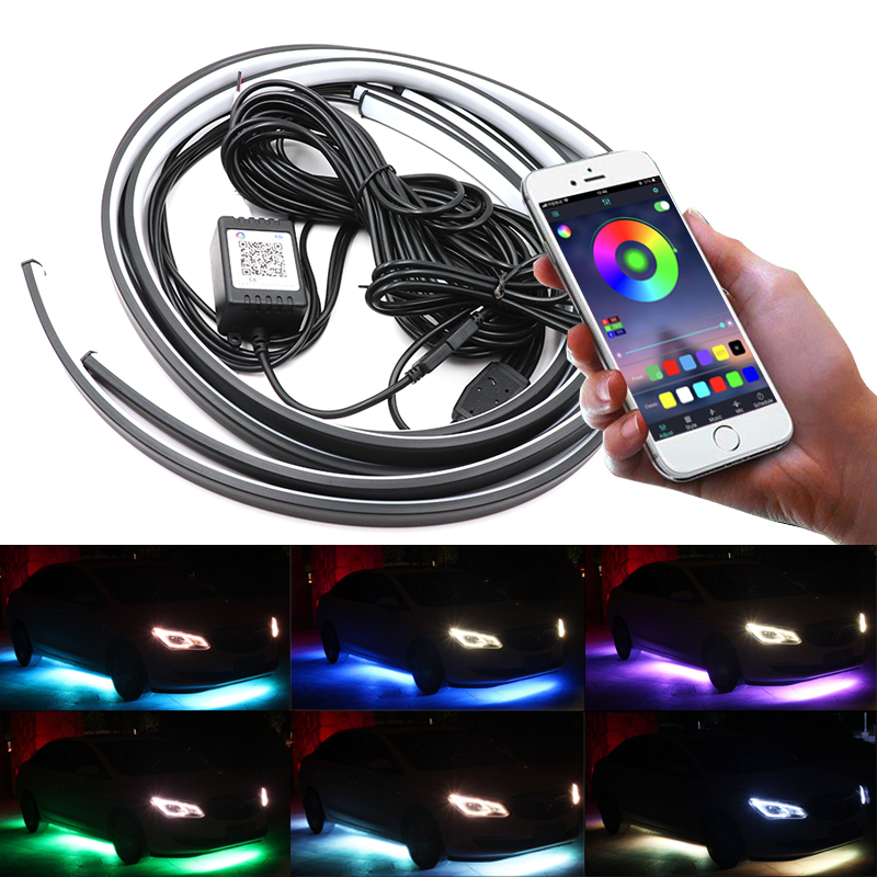 Niscarda 4PCS 12V IP65 App Con - Rgb Underglow Strip ulasan dan harga